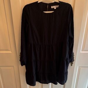 LOFT Black Tiered Dress